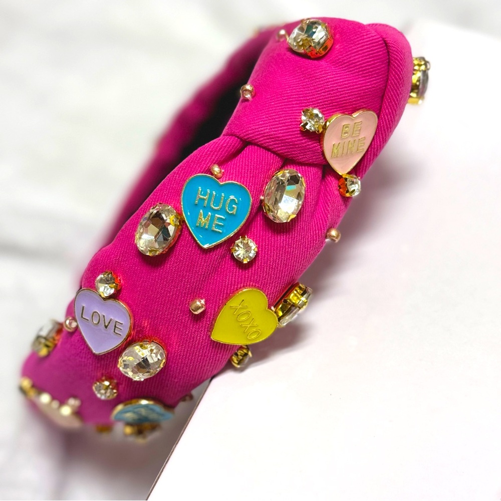 *NWT* hot pink “lovers” rhinestone‎ headband